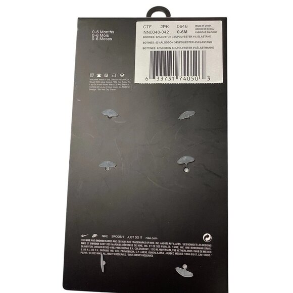 2 Pair Nike Booties Newborn Size 0-6 Months Gray - Picture 3 of 3